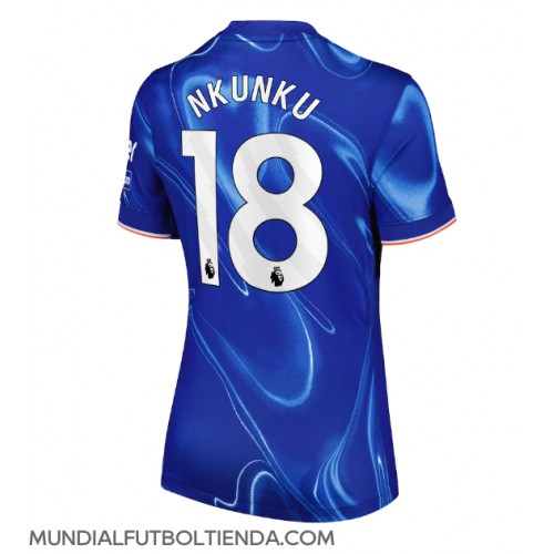 Camiseta Chelsea Christopher Nkunku #18 Primera Equipación Replica 2024-25 para mujer mangas cortas